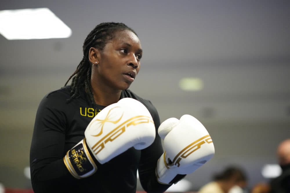 USA Boxing team member Rashida Ellis takes part in drills during a media day for the team on June 7, 2021, in Colorado Springs. (David Zalubowski/AP)