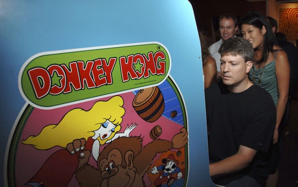 Steve Wiebe plays Donkey Kong after the screening of Picturehouse's "The King of Kong: A Fistful of Quarters" at the Museum of the Moving Image on August 12, 2007 in New York City. (Andrew H. Walker/Getty Images)