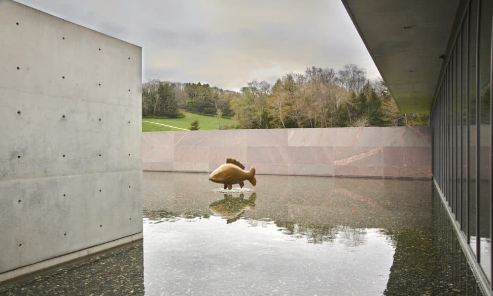 François-Xavier Lalanne's "Très Grande Carpe" in the Clark's reflecting pool. (Courtesy Clark Art Institute/T Clark)