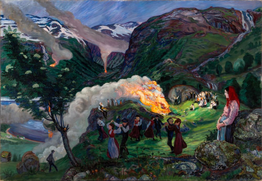 Nikolai Astrup's "Midsummer's Eve Bonfire." (Courtesy Clark Art Institute)