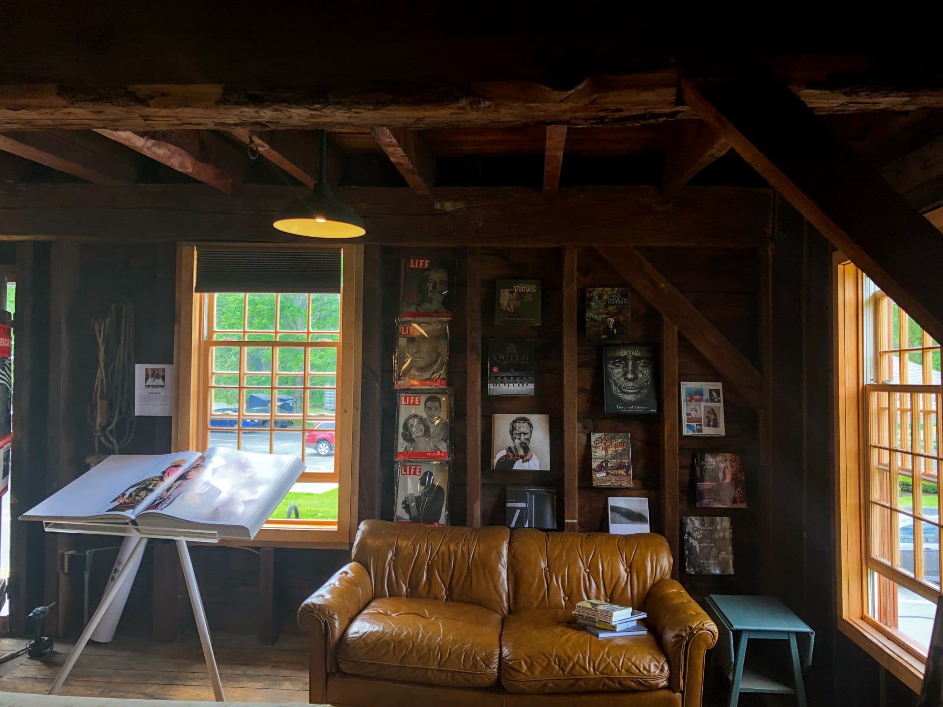 The view from the Shaker Mill, an annex to Shaker Mill Books in West Stockbridge. (Jacquinn Sinclair for WBUR)