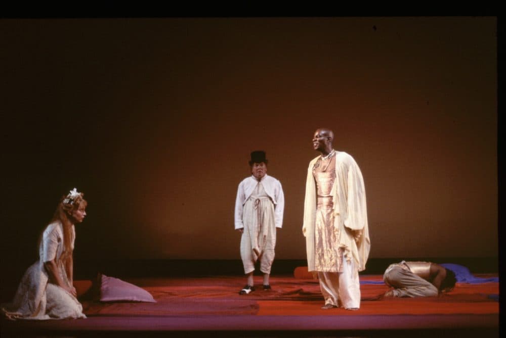 John Douglas Thompson as Polixenes and the cast of "The Winter's Tale" at the American Repertory Theater in 2000. (Courtesy Richard Feldman)