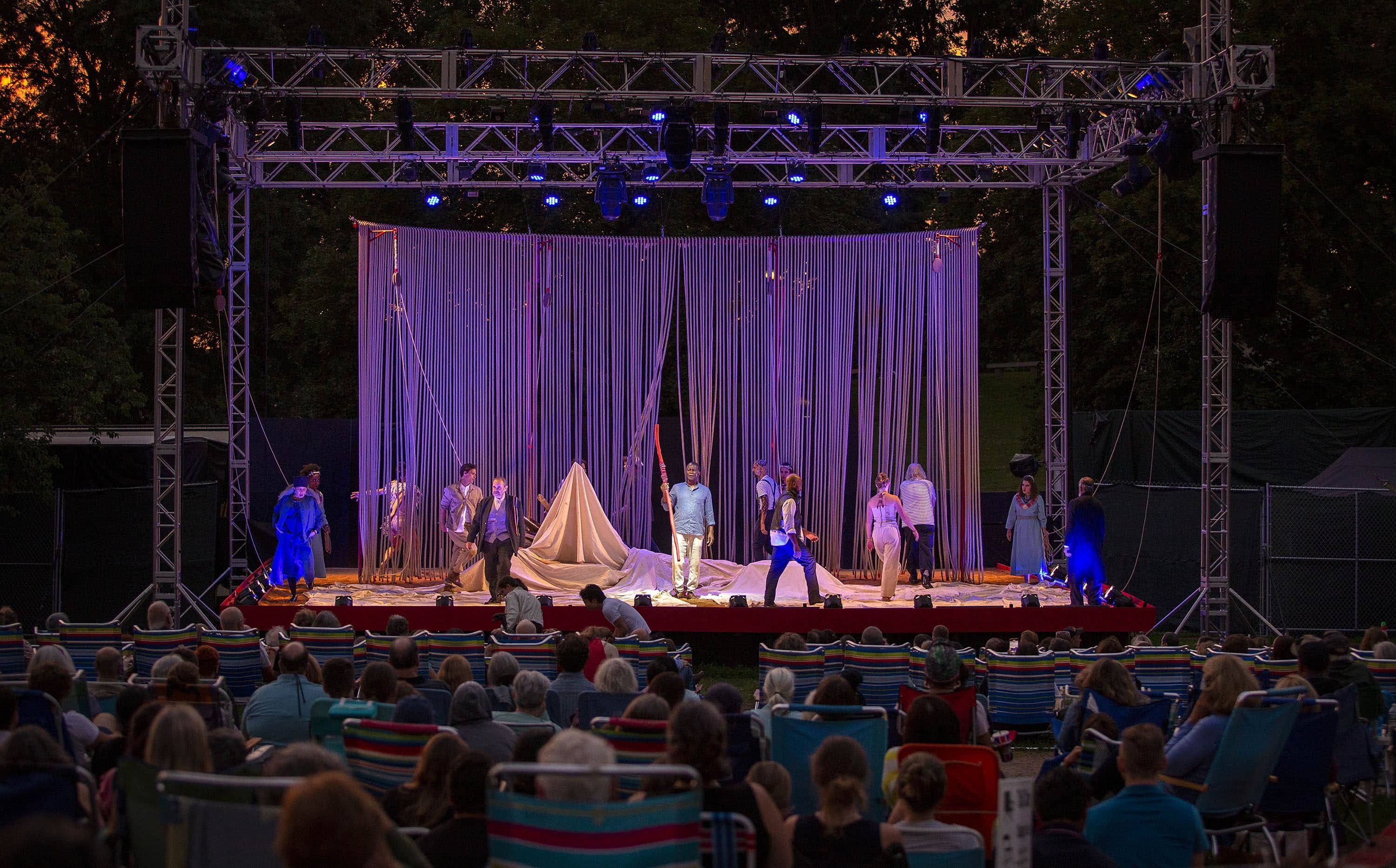 The audience watches the Commonwealth Shakespeare Company's performance of "The Tempest." (Robin Lubbock/WBUR)