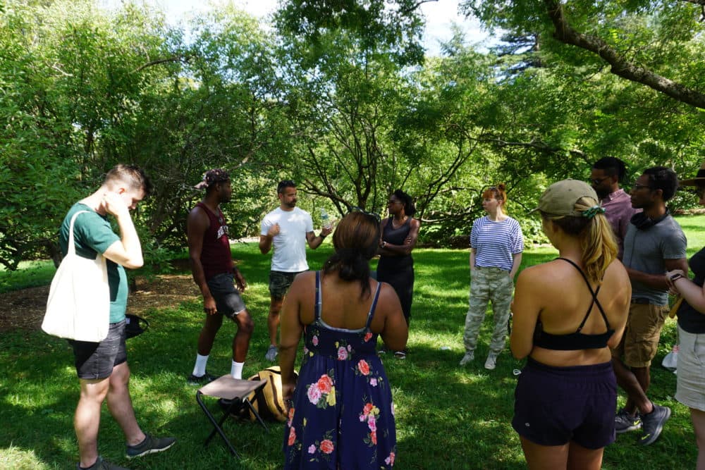 The team prepares for a beta test of "The Arboretum Experience." (Courtesy A.R.T.)