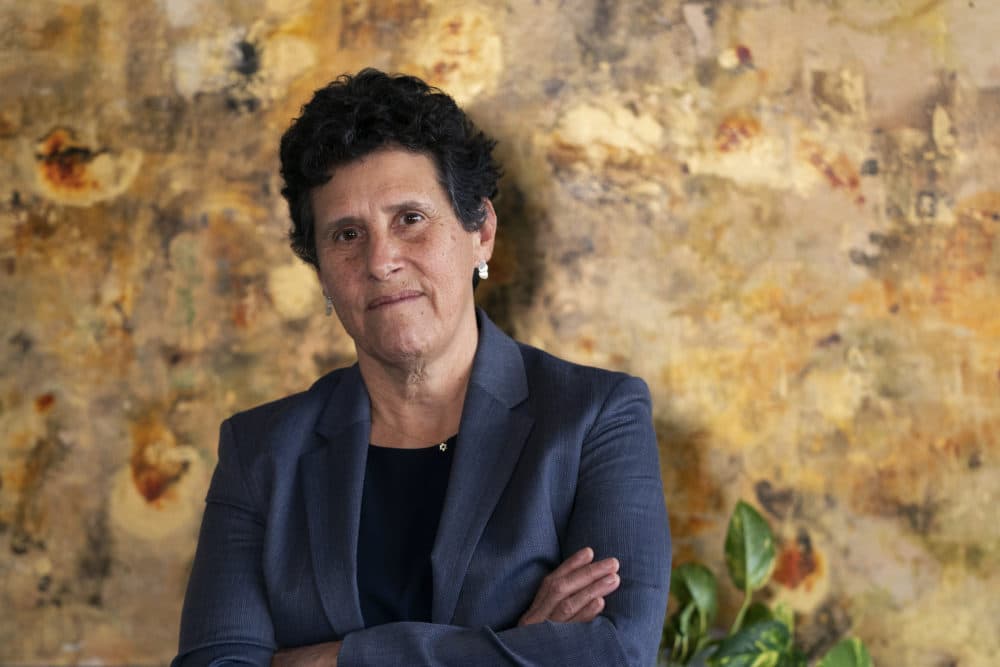 Debra Katz, an attorney for Charlotte Bennett, a former staffer who has accused New York Gov. Andrew Cuomo of workplace sexual harassment, in her office during an interview with the AP in Washington on March 11, 2021. (Manuel Balce Ceneta/AP)