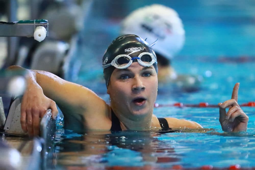 Rebecca Meyers of United States celebrates after winning Women's 400 m Freestyle S13 during day 4 of the Para Swimming World Championship in Mexico City on November 5, 2017. (Hector Vivas/Getty Images)