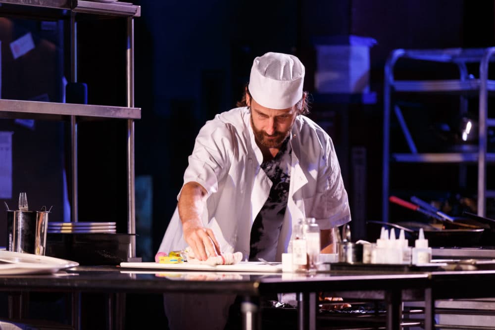 James Louis Wagner as the chef in "Seared" at Gloucester Stage. (Courtesy Jason Grow)