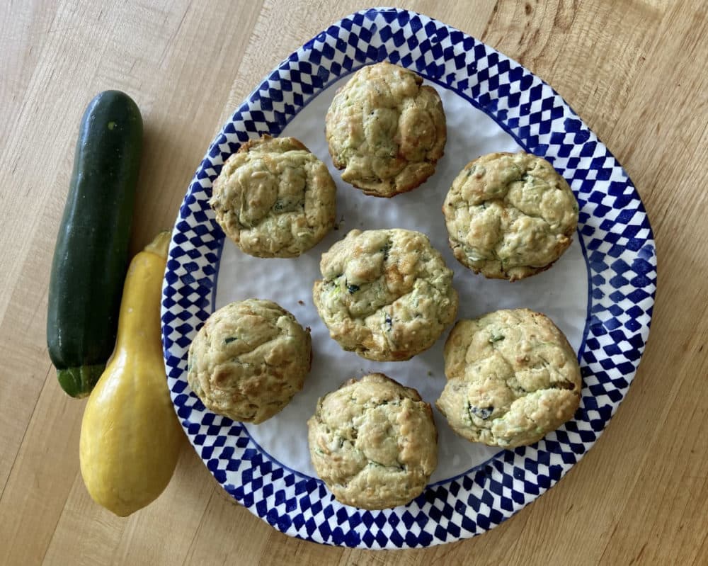 Zucchini, Cheddar And Herb Muffins (Kathy Gunst/Here & Now)