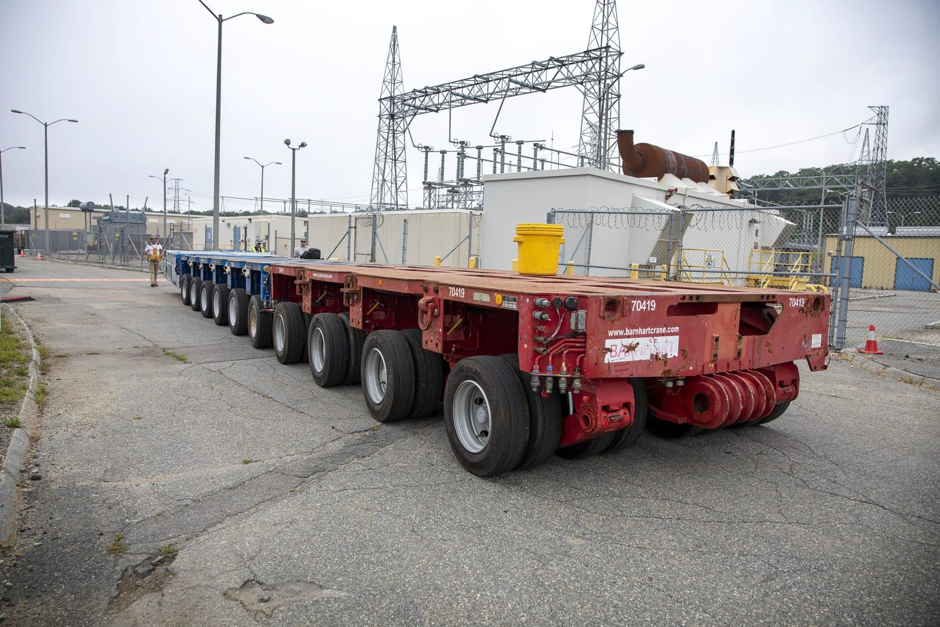 The Goldhofer transporter, used for transporting spent fuel casks. (Robin Lubbock/WBUR)