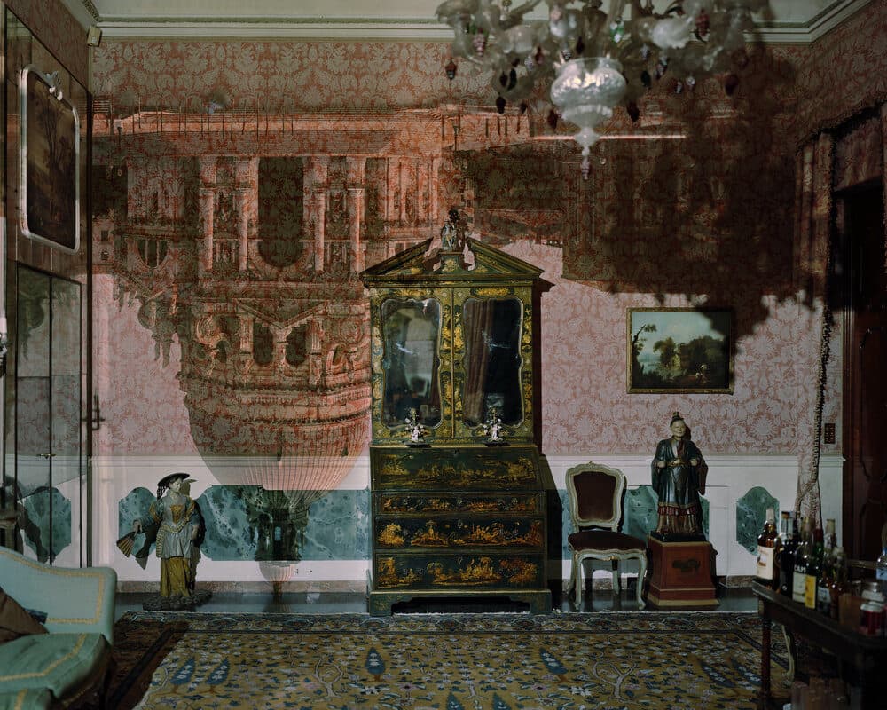 Abelardo Morell, "Camera Obscura: Santa Maria della Salute in Palazzo Living Room, Venice, Italy," 2007. (Courtesy Fitchburg Art Museum)
