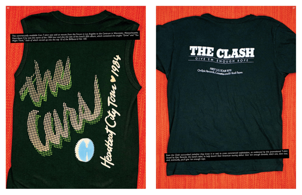 The Cars and The Clash shirts from "Off Our Backs." (Courtesy)