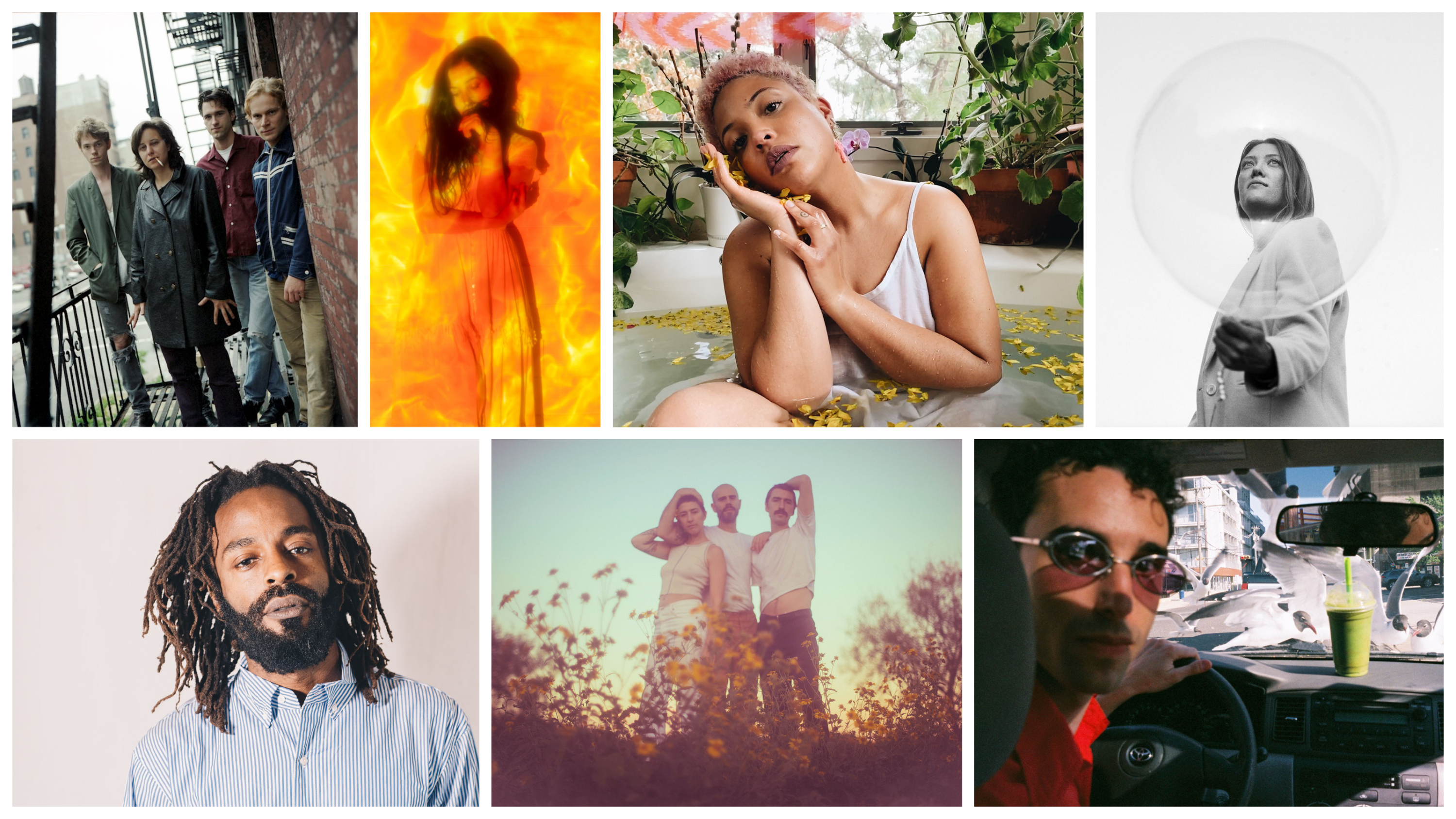 Clockwise from top left: Come (Courtesy Mark C); Marissa Nadler (Courtesy Nick Fancher); Naomi Westwater (Courtesy Blahnik x Westwater); Eleanor Buckland (Courtesy Laura Partain); John Forté (Courtesy Lara Forté); Coco (Courtesy Riley Engemoen and Liz Moskowitz); Sitcom (Courtesy Andrew Sun).