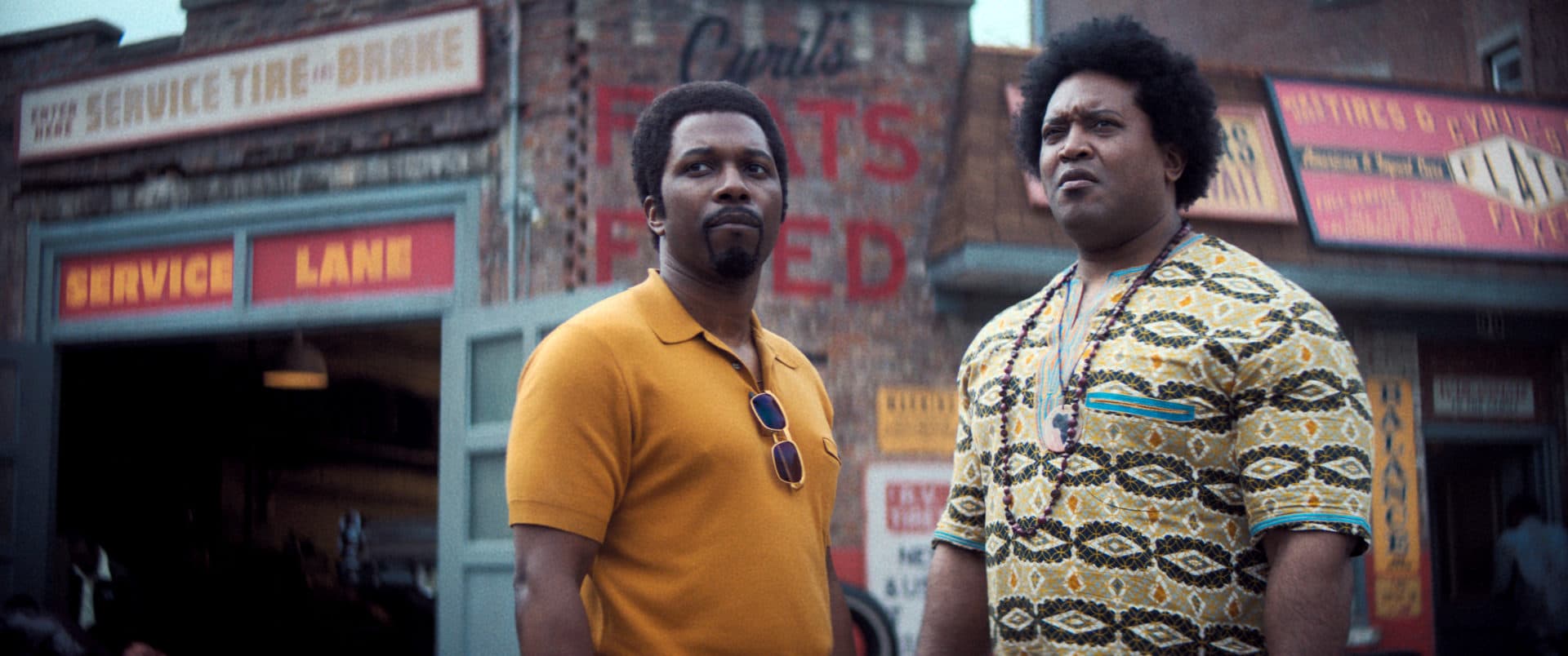 Leslie Odom Jr. and Germar Terrell Gardner in "The Many Saints of Newark." (Courtesy Warner Bros. Pictures)