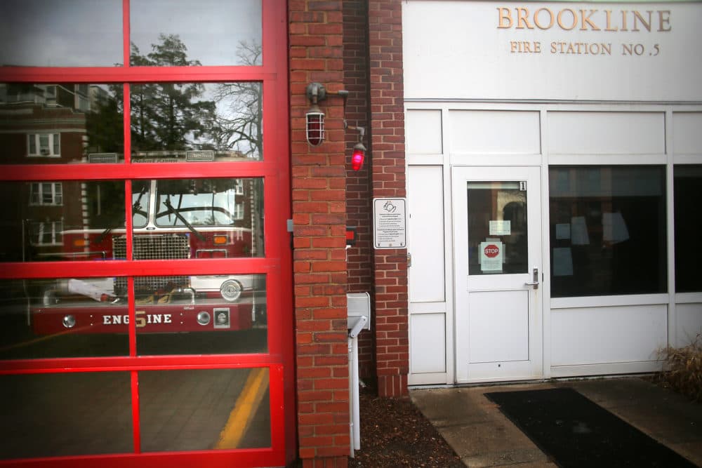 The Brookline Fire Department Station 5 on Babcock Street in Coolidge Corner in Brookline, pictured on March 24, 2020. (Lane Turner/The Boston Globe via Getty Images)
