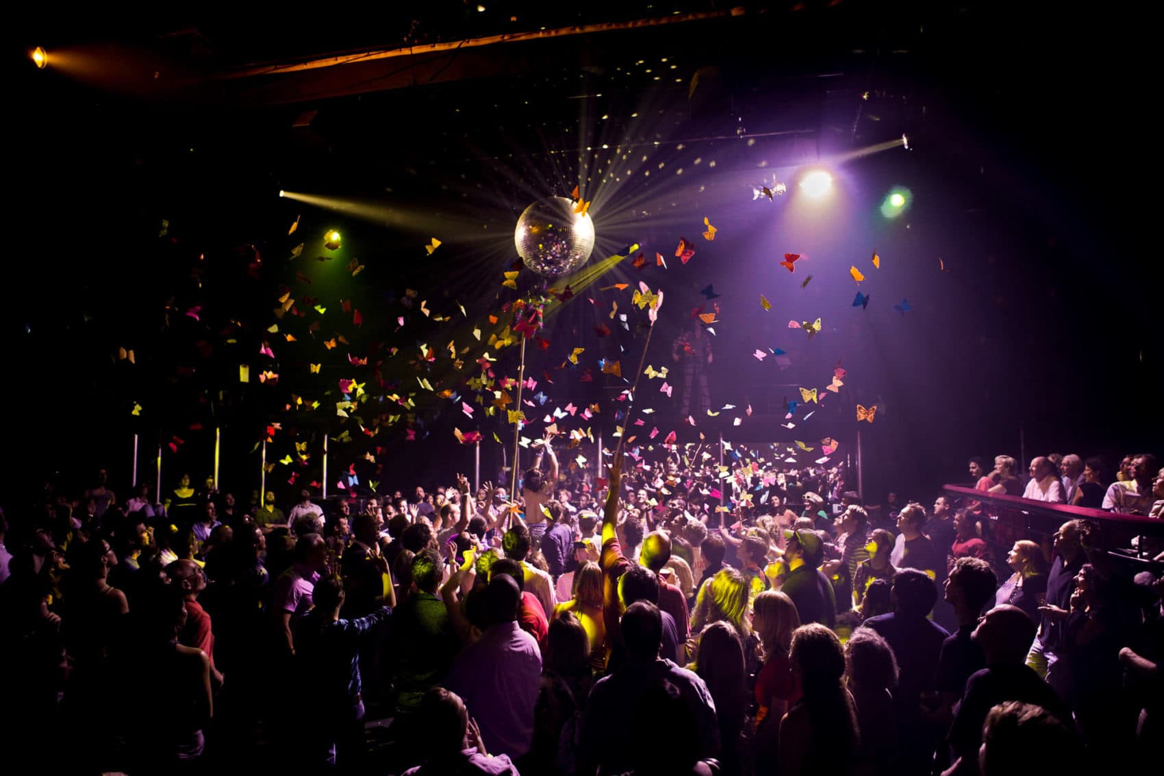 "The Donkey Show," a disco-themed version of Shakespeare's “A Midsummer Night’s Dream,” ran for a decade at Oberon until 2019. (Courtesy Marcus Stern/A.R.T.)