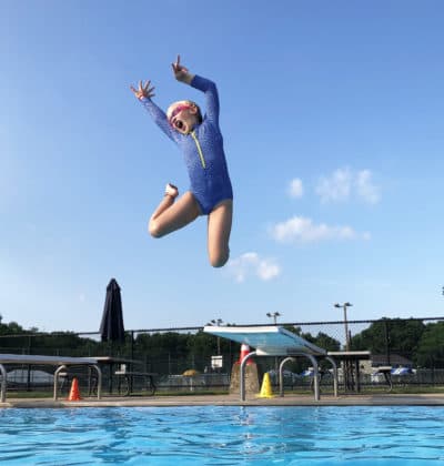 The author's daughter, at their local pool. (Courtesy Traer Scott)