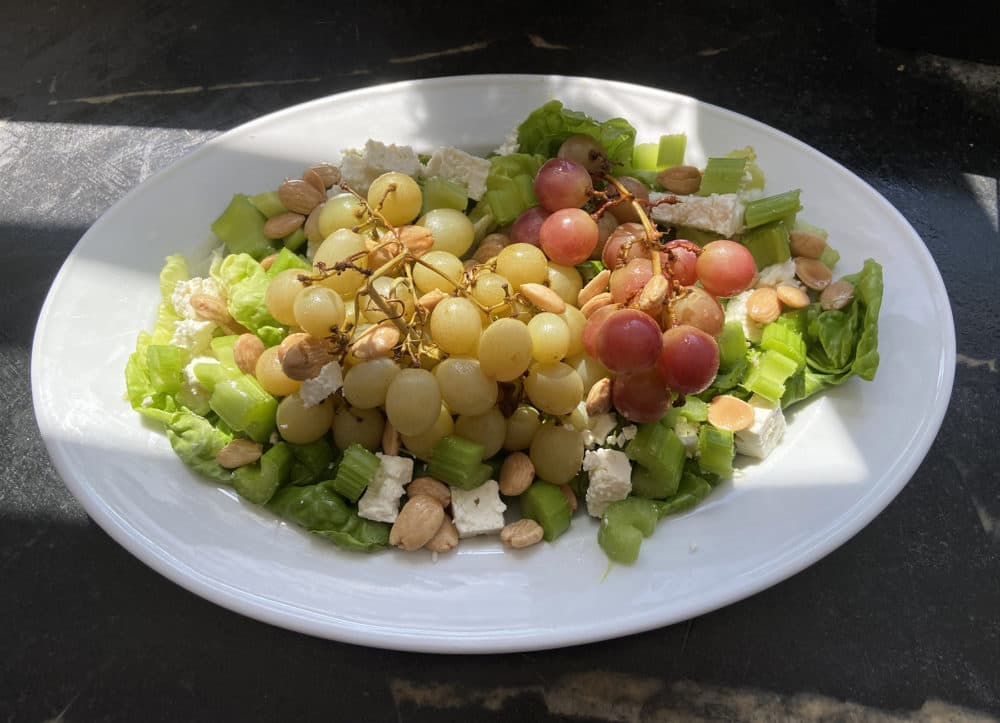 Roast Grape Salad With Celery, Almonds And Feta Cheese (Kathy Gunst)
