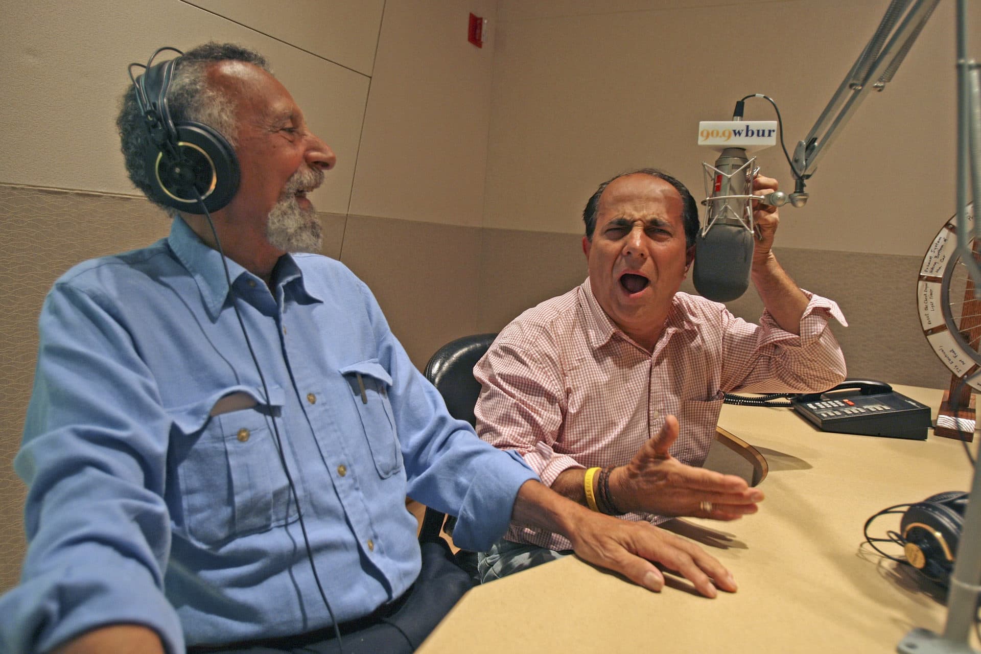 Tom and Ray Magliozzi are WBUR's studios.  (Suzanne Kreiter / The Boston Globe via Getty Images)