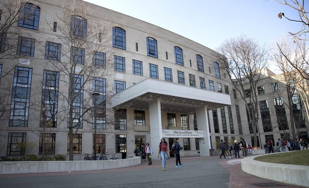 Cambridge Rindge and Latin School, as seen in 2016. (Robin Lubbock/WBUR)