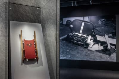 Rosebud sled in "Citizen Kane" seen at the Academy Museum of Motion Pictures. (Joshua White/JWPictures/Academy Museum Foundation)
