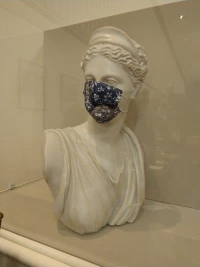 A bust exhibited in the Cabot-Cahners room of the Symphony Hall.  (Lloyd Schwartz for WBUR)