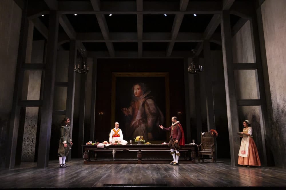 Javier David Padilla, Nick Sulfaro, Barzin Akhavan, and Gina Fonseca in "Witch." (Courtesy T Charles Erickson)