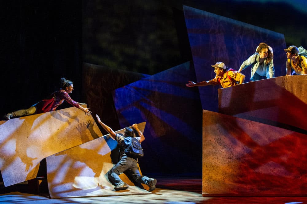 The ensemble of "A Crossing: A Dance Musical" at the Barrington Stage Company in Pittsfield. (Courtesy Daniel Rader)