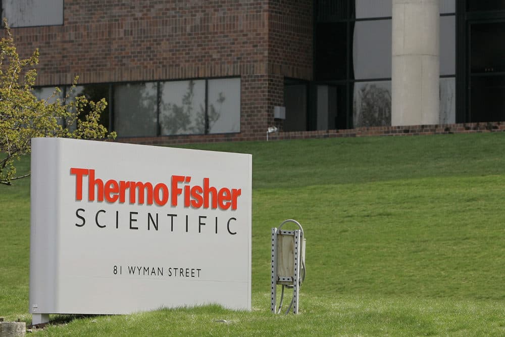 The exterior of Thermo Fisher Scientific Inc., in Waltham, Mass. (Stephan Savoia/AP File)