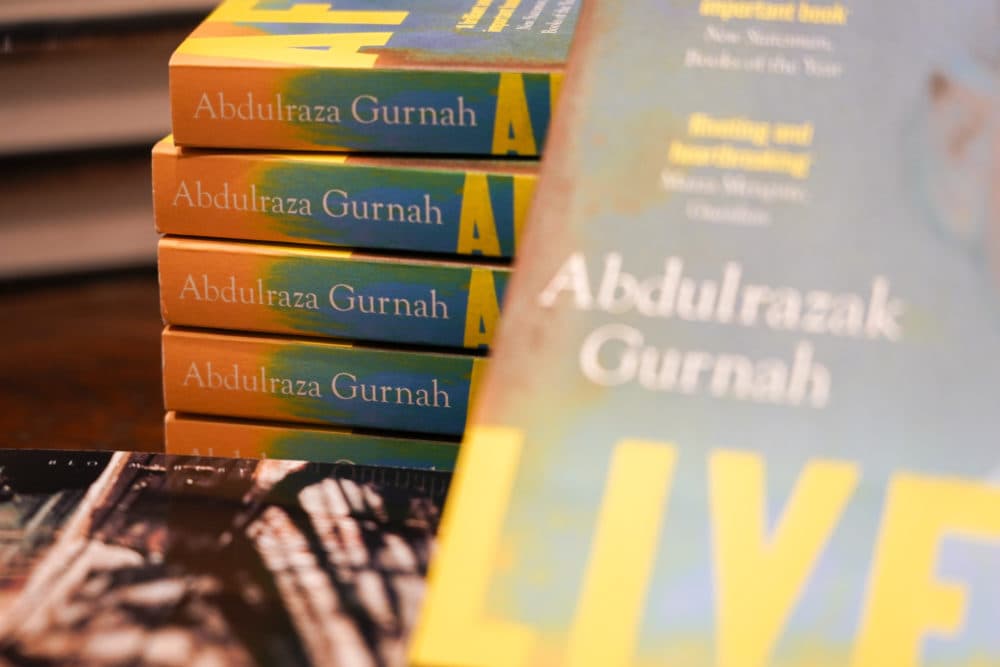 Copies of "Afterlives" by Zanzibar-born novelist Abdulrazak Gurnah in a book shop in London, on Oct. 7, 2021. (Alberto Pezzali/AP)