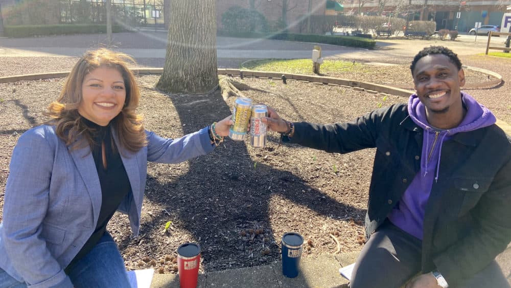 Collin Knight speaks with Waleska Lugo-DeJesus, the CEO of Inclusive Strategies, for his show "Black Brew Dialogues." (Courtesy Massachusetts Brewers Guild)