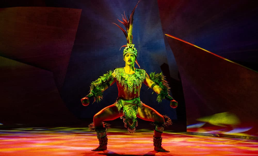 Caleb Marshall-Villarreal plays Quetzalcoatl in Barrington Stage Company's "A Crossing: A Dance Musical." (Courtesy Daniel Rader)