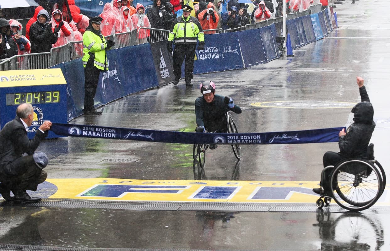 Tatyana McFadden wins the 2018 Boston Marathon (Courtesy Tatyana McFadden)