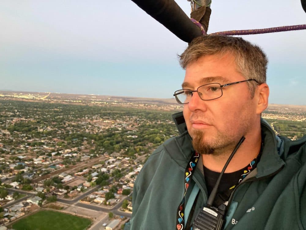 Pilot Matthew Grote is a member of the Dawn Patrol and a local hot air ballon mechanic. (Peter O'Dowd/Here & Now)