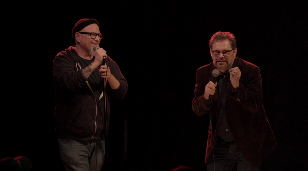 Bobcat Goldthwait (left) and Dana Gould in the documentary "Joy Ride." (Courtesy Gravitas Ventures)