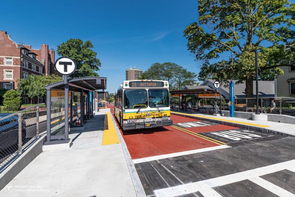 A new center-running MBTA bus lane opens Saturday on Columbus Avenue. (Courtesy MBTA)