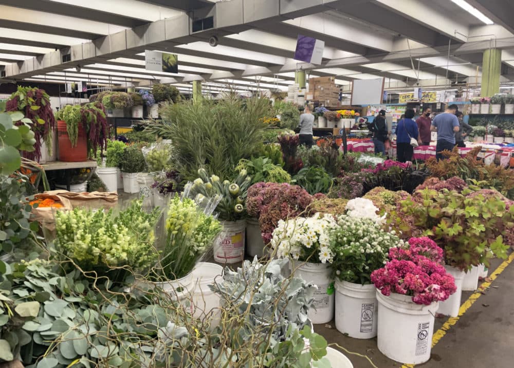 A range of flowers seen at the Los Angeles Flower District on Oct. 10, 2021. (Tonya Mosley/Here & Now)