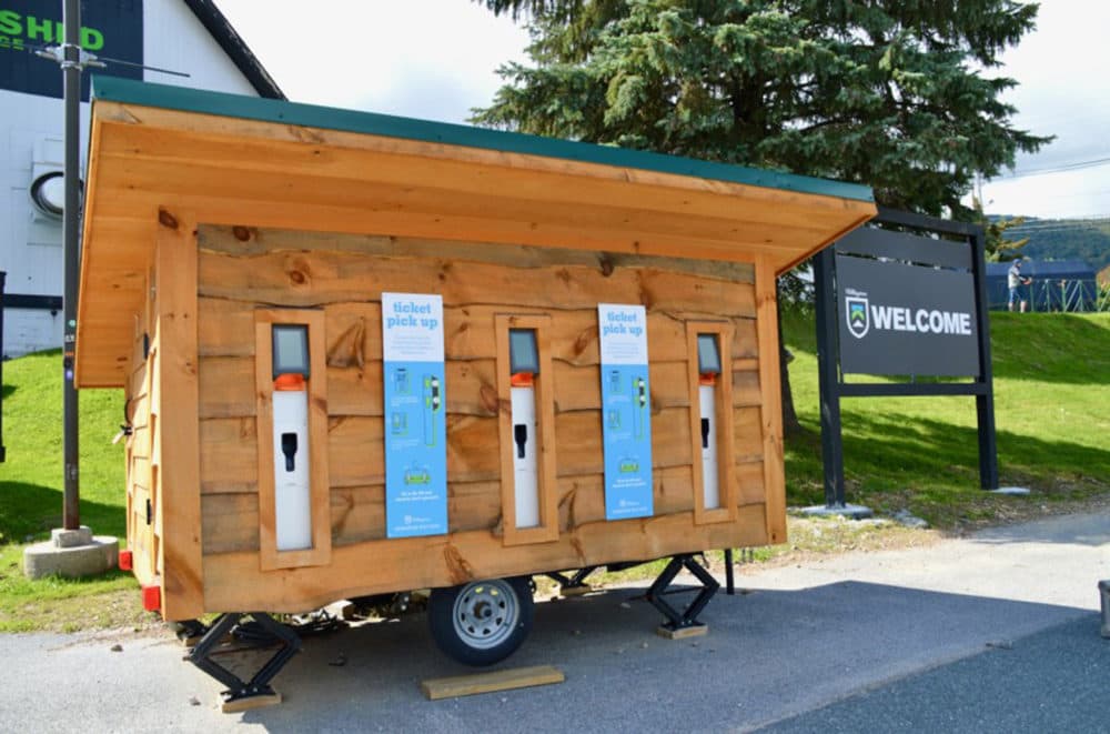 One of several new ticket kiosks Killington is using this year to help automate ski pass sales. (Nina Keck/VPR)