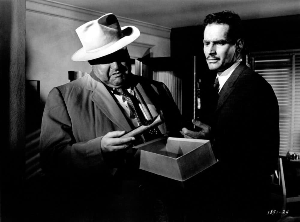 From left, Orson Welles and Charleston Heston in the 1958 film "Touch of Evil." (Courtesy Universal Studios/Photofest)