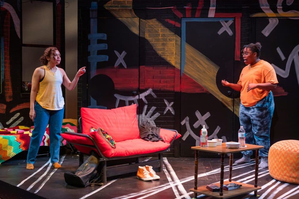 Sandra Seoane-Serí and Shanelle Chloe Villegas in SpeakEasy Stage’s production of "BLKS." (Courtesy Nile Scott Studios)