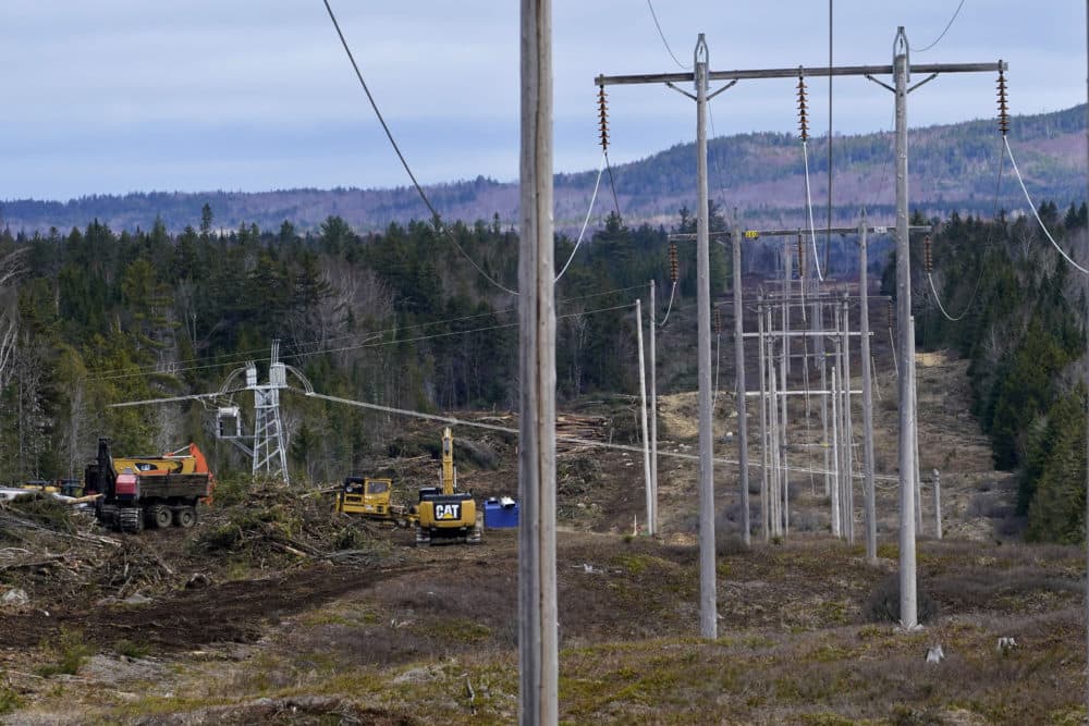 Heavy machinery is used to clear an existing Central Maine Power electricity corridor that has been widened to make way for new utility poles. (Robert F. Bukat/AP File)