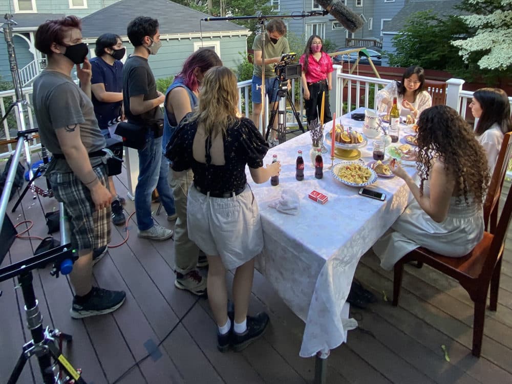 Cast and crew of Alyssa Lara’s BFA thesis film, A Memory Play. Lara and her team made the film using sustainable guidelines. (Courtesy Emerson College)