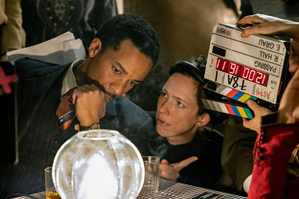 André Holland as Brian and director Rebecca Hall. (Emily V. Aragones/Netflix)