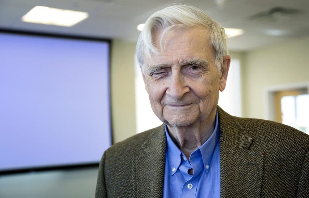 Naturalist E.O. Wilson at WBUR in 2016. (Robin Lubbock/WBUR)