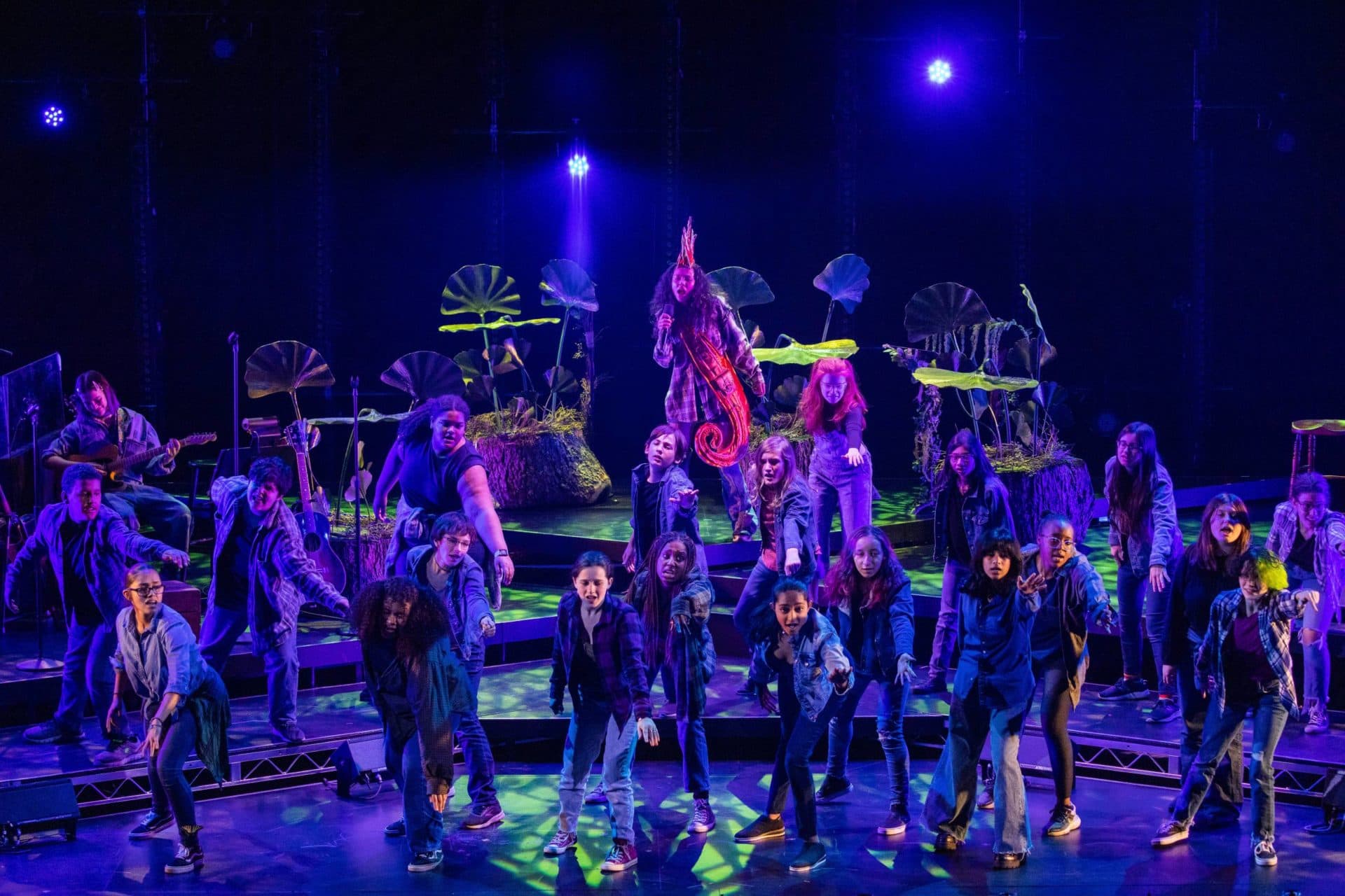 YDE as Sophia (back row) and the Boston Children’s Chorus in A.R.T.'s "WILD: A Musical Becoming." (Courtesy Maggie Hall/Nile Scott Studios)