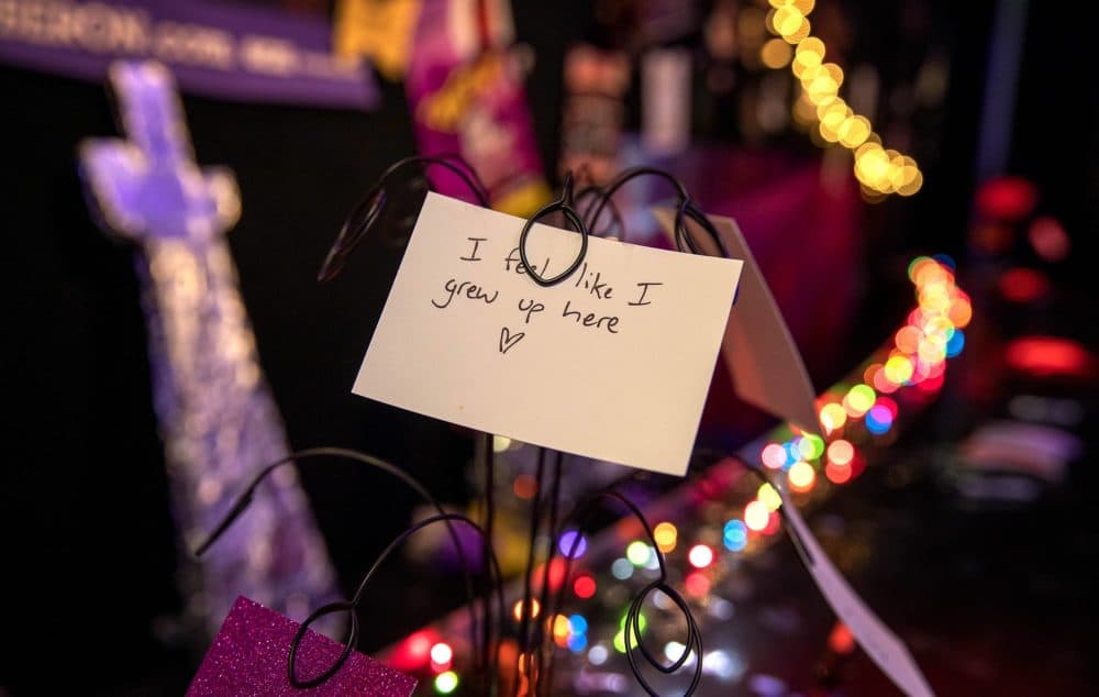 A note at the OBERON bar says "I feel like I grew up here." (Robin Lubbock/WBUR)