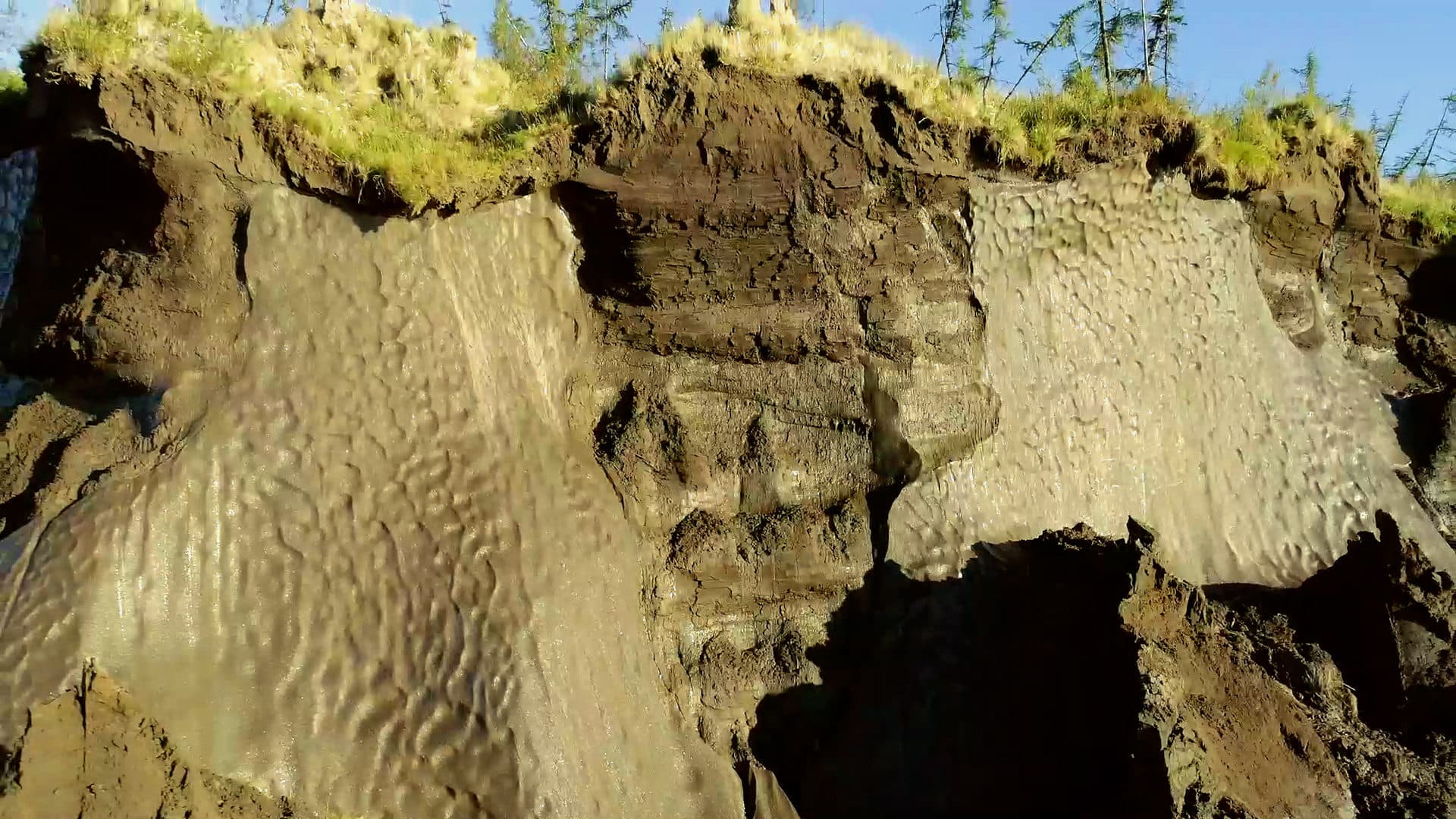 Permafrost collapse seen in a still from "Earth Emergency." (Courtesy PBS)