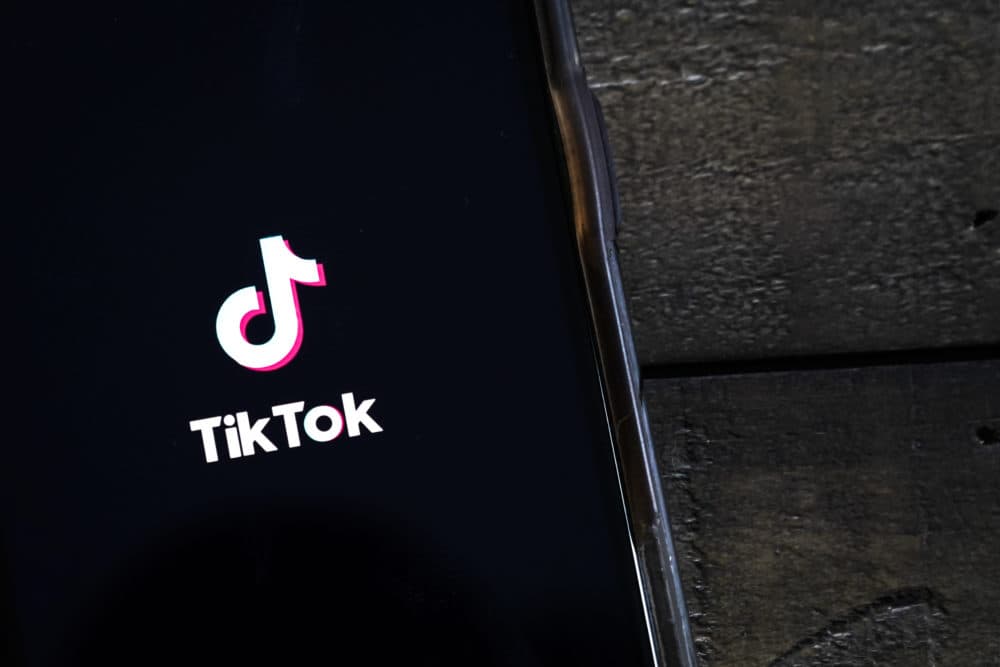 The TikTok app is displayed on an Apple iPhone. (Drew Angerer/Getty Images)