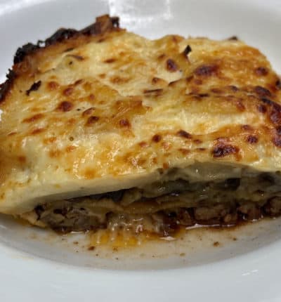 Emma’s Moussaka. (Kathy Gunst/Here & Now)