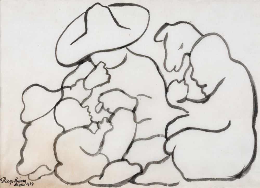 Diego Rivera, "Family" (1934), Ink on paper. (Courtesy Boston College)