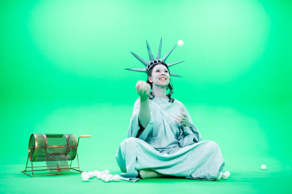 Darya Denisova as Lady Liberty in "Witness." (Courtesy Arlekin Players)